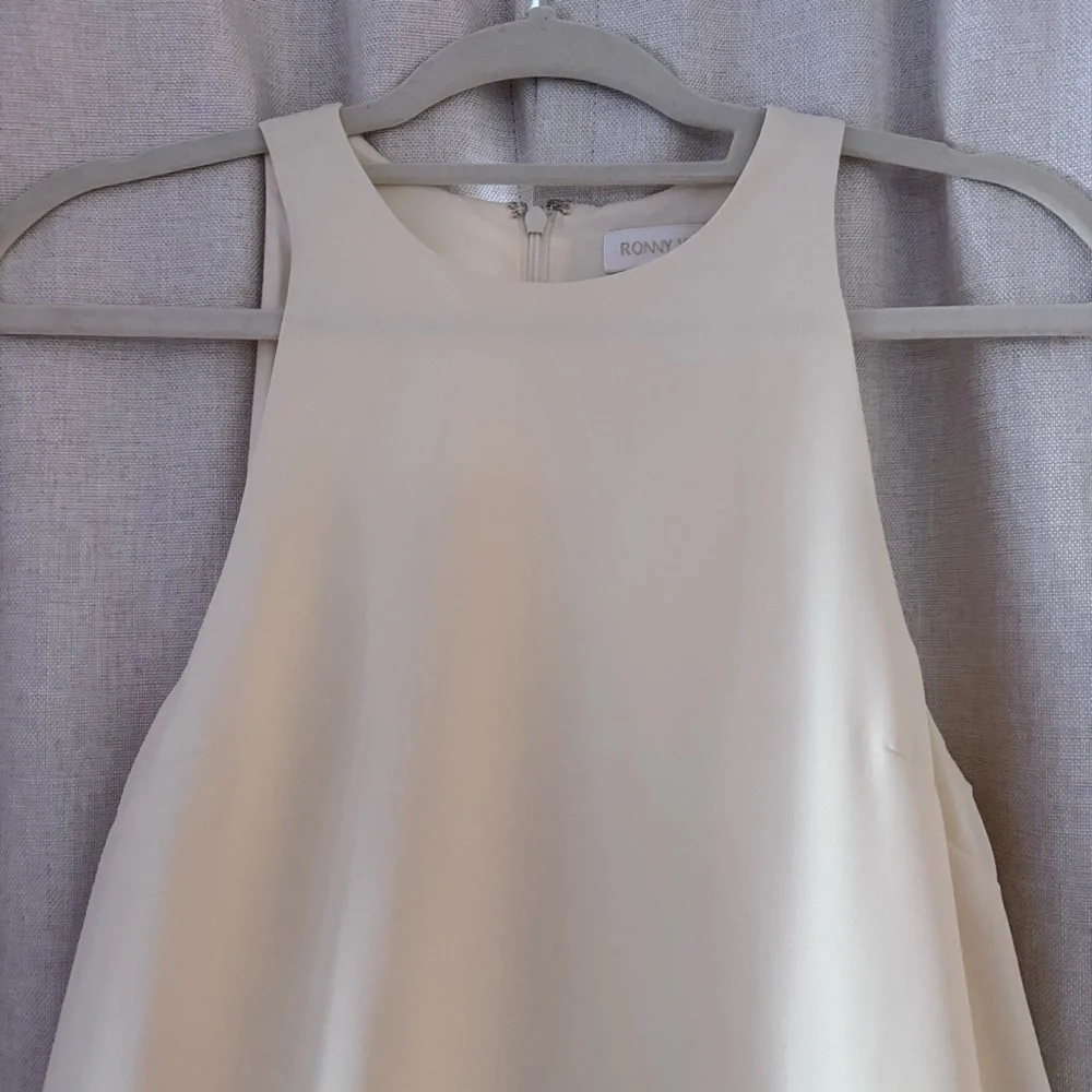 Ronny Kobo Fallen Feathered-Hem Mini Dress – Ivory (XS) - Picture 4 of 12